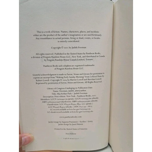 MacArthur Park : A Novel Hardcover Judith Freeman First Edition - Picture 4 of 4